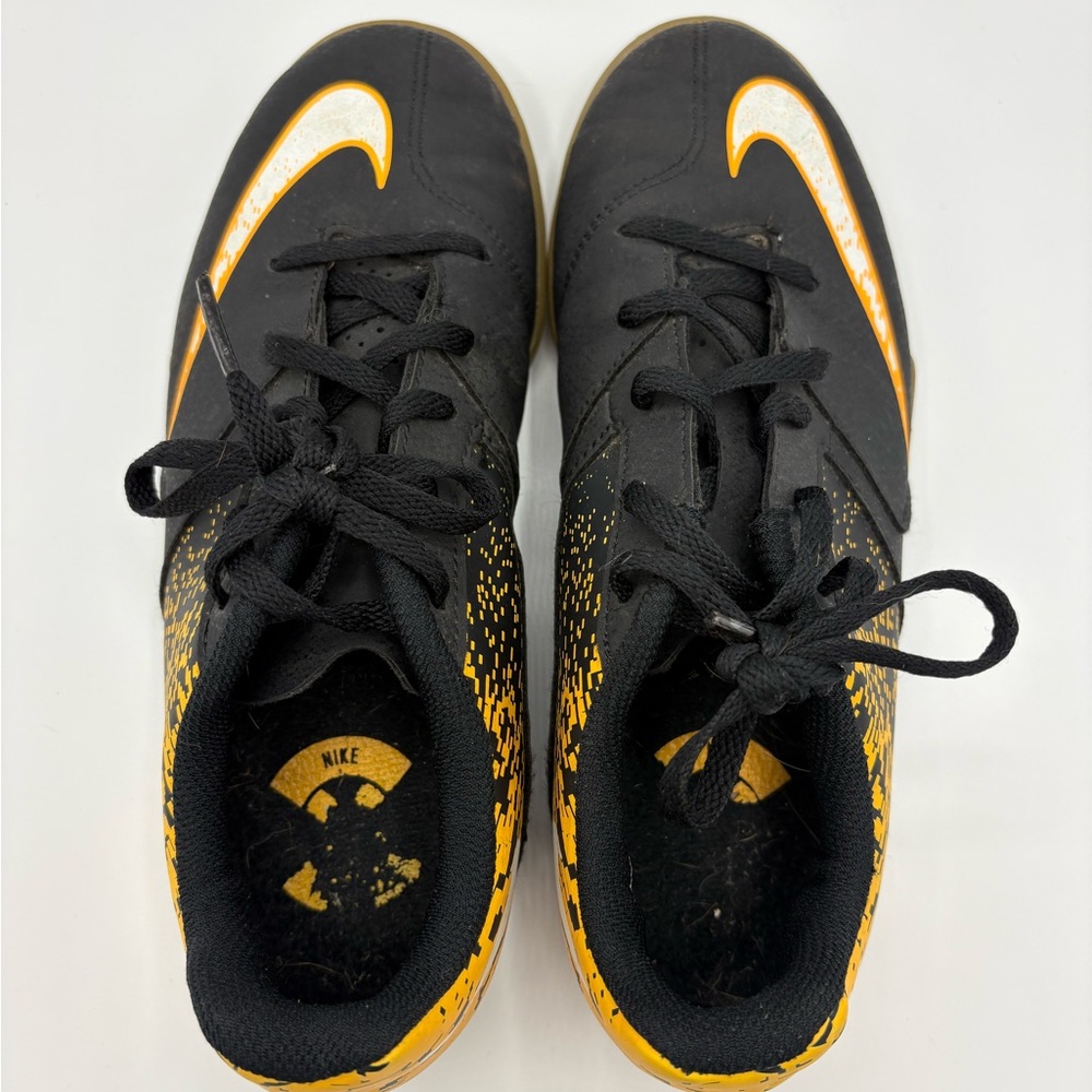 Nike Kids Black and Yellow Indoor Soccer Shoes